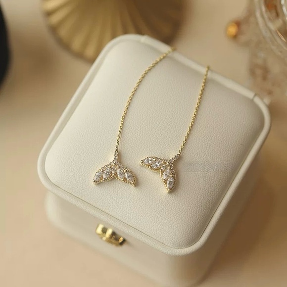 Jewelry - Elegant Gold and Silver Mermaid Tail Earrings